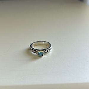 Lagos sterling silver ring with blue topaz